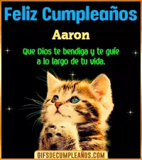 GIF Feliz Cumpleaños te guíe en tu vida Aaron