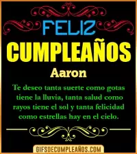 GIF Frases de Cumpleaños Aaron
