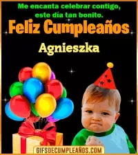 GIF Meme de Niño Feliz Cumpleaños Agnieszka