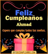 GIF Mensaje de cumpleaños Ahmad
