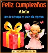GIF Feliz Cumpleaños Dios te bendiga en tu día Alain