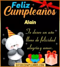 GIF Te deseo un feliz cumpleaños Alain