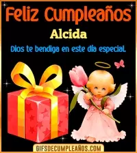 GIF Feliz Cumpleaños Dios te bendiga en tu día Alcida