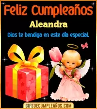 GIF Feliz Cumpleaños Dios te bendiga en tu día Aleandra