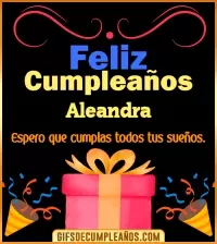 GIF Mensaje de cumpleaños Aleandra