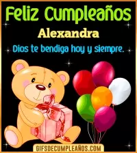 GIF Feliz Cumpleaños Dios te bendiga Alexandra