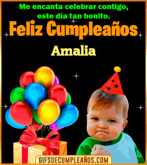 Meme de Niño Feliz Cumpleaños Amalia