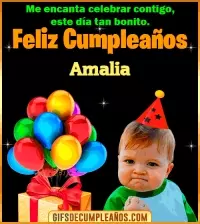 GIF Meme de Niño Feliz Cumpleaños Amalia