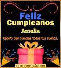 GIF Mensaje de cumpleaños Amalia