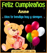 GIF Feliz Cumpleaños Dios te bendiga Anne