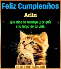 GIF Feliz Cumpleaños te guíe en tu vida Arlin