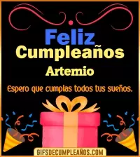 GIF Mensaje de cumpleaños Artemio