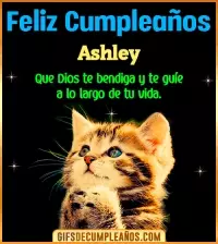 GIF Feliz Cumpleaños te guíe en tu vida Ashley