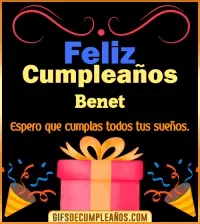 GIF Mensaje de cumpleaños Benet