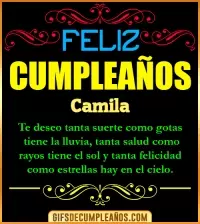 GIF Frases de Cumpleaños Camila