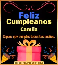 GIF Mensaje de cumpleaños Camila