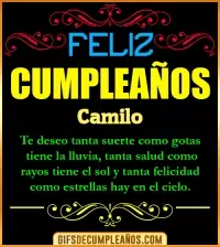 GIF Frases de Cumpleaños Camilo