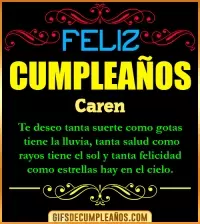 GIF Frases de Cumpleaños Caren