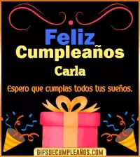 GIF Mensaje de cumpleaños Carla