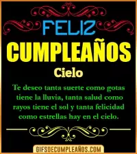 GIF Frases de Cumpleaños Cielo