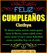 GIF Frases de Cumpleaños Cinthya