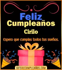 GIF Mensaje de cumpleaños Cirilo