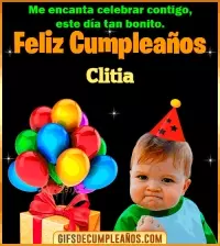 GIF Meme de Niño Feliz Cumpleaños Clitia