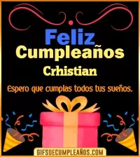GIF Mensaje de cumpleaños Crhistian