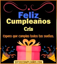 GIF Mensaje de cumpleaños Cris