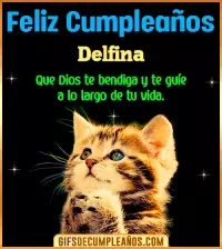 GIF Feliz Cumpleaños te guíe en tu vida Delfina