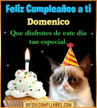GIF Gato meme Feliz Cumpleaños Domenico