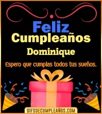 GIF Mensaje de cumpleaños Dominique