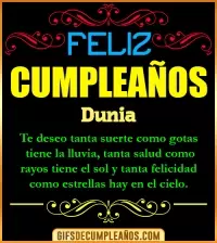 GIF Frases de Cumpleaños Dunia
