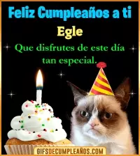 GIF Gato meme Feliz Cumpleaños Egle