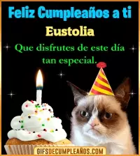 GIF Gato meme Feliz Cumpleaños Eustolia
