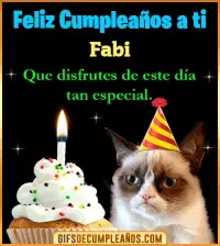 GIF Gato meme Feliz Cumpleaños Fabi