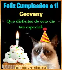 GIF Gato meme Feliz Cumpleaños Geovany