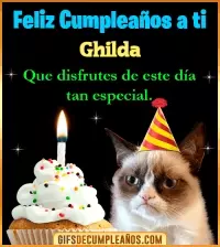 GIF Gato meme Feliz Cumpleaños Ghilda