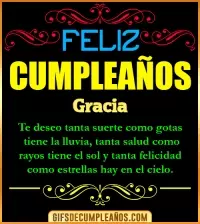 GIF Frases de Cumpleaños Gracia