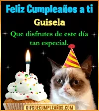 GIF Gato meme Feliz Cumpleaños Guisela
