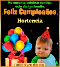 GIF Meme de Niño Feliz Cumpleaños Hortencia