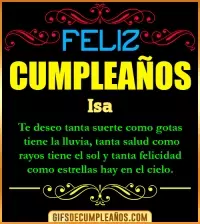 GIF Frases de Cumpleaños Isa