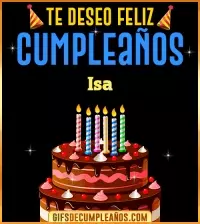 GIF Te deseo Feliz Cumpleaños Isa