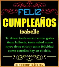 GIF Frases de Cumpleaños Isabelle