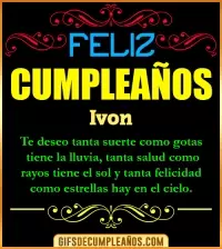 GIF Frases de Cumpleaños Ivon