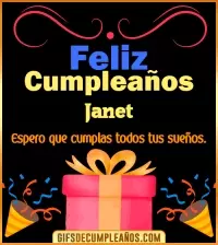 GIF Mensaje de cumpleaños Janet