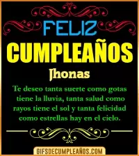 GIF Frases de Cumpleaños Jhonas