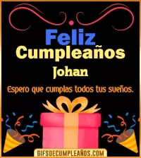GIF Mensaje de cumpleaños Johan
