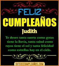 GIF Frases de Cumpleaños Judith