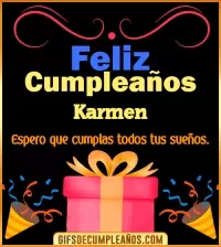 GIF Mensaje de cumpleaños Karmen